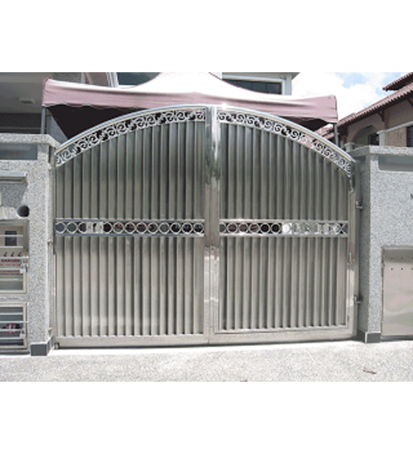 Mẫu cửa cổng inox 2 cánh đẹp, đơn giản