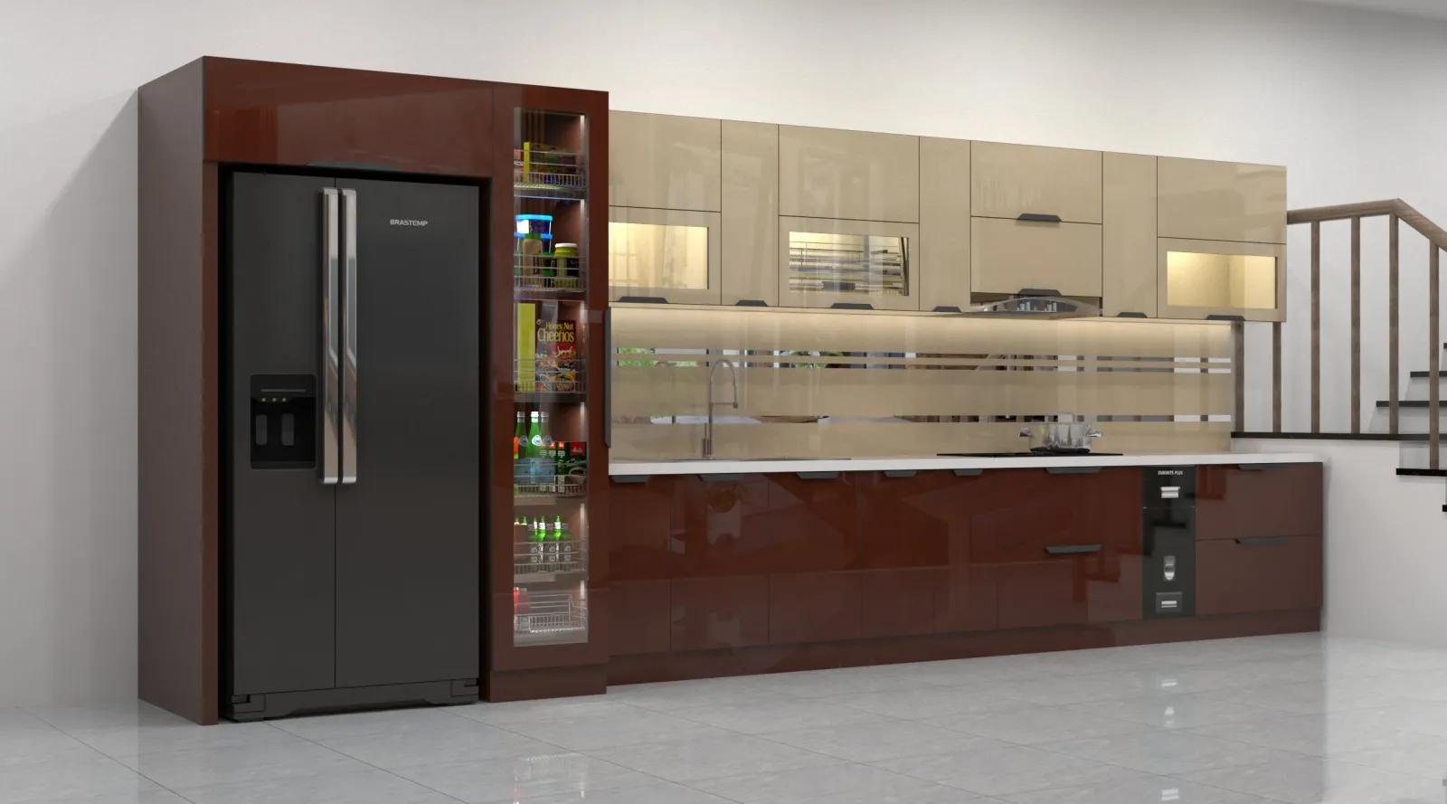 Mẫu kệ tủ inox cánh kính