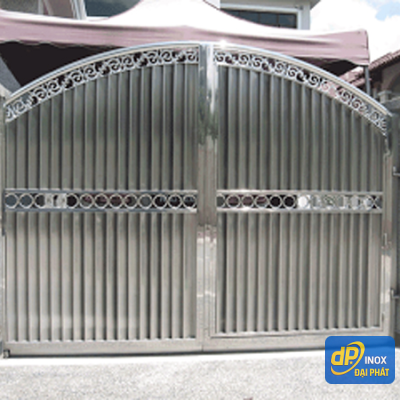 Mẫu cửa cổng inox 2 cánh đẹp, đơn giản