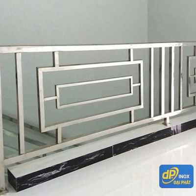 Lan can cầu thang inox vuông 