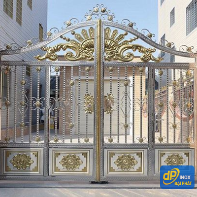 Mẫu cửa cổng inox cổ điển uy tín Củ Chi
